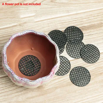 

50pcs Home Soil Loss Bottom Grid Prevent Flower Pot Mesh Pad Hole Leakproof Bonsai Net Breathable Garden Supplies Plastic Gasket