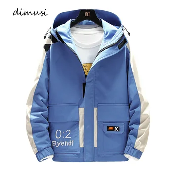 

DIMUSI Men's Cargo Jackets Male Outwear Windbreaker Anorak Hoodies Fashion Mens Hip Hop Harajuku Pilot Bomber Jackets Clothing