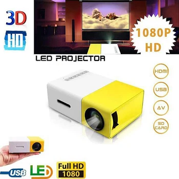

Portable Projector 320x240 Pixels 1080P Video Display YG300 USB HDMI Home Media Audio Projector 80inch Screen Led Projector