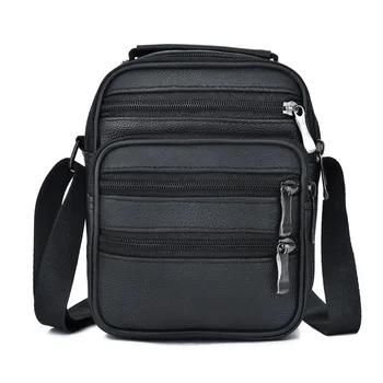 

Factory Wholesale Men's Single-Shoulder Bag Solid Color Leather Handbag Multi-Function Casual Fashion Men's Messenger Bag