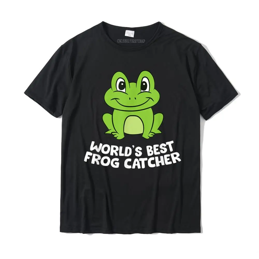 Slim Fit Crew Neck T-Shirt Autumn Tops Shirts Short Sleeve Discount 100% Cotton Fabric Geek T Shirt Classic Men Funny Frog Hunter World's Best Frog Catcher T-Shirt__MZ22858 black