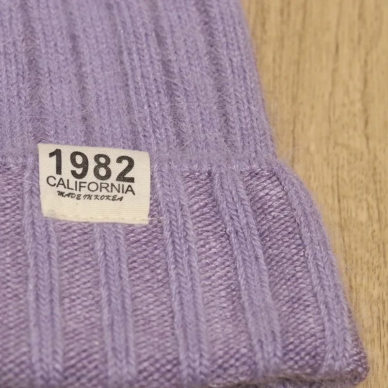 Gorąca sprzedaż zimowa czapka prawdziwy królik futrzane czapki na zimę dla kobiet ciepła czapki Beanie z 1982 r. Jednolita z łbem dla dorosłych