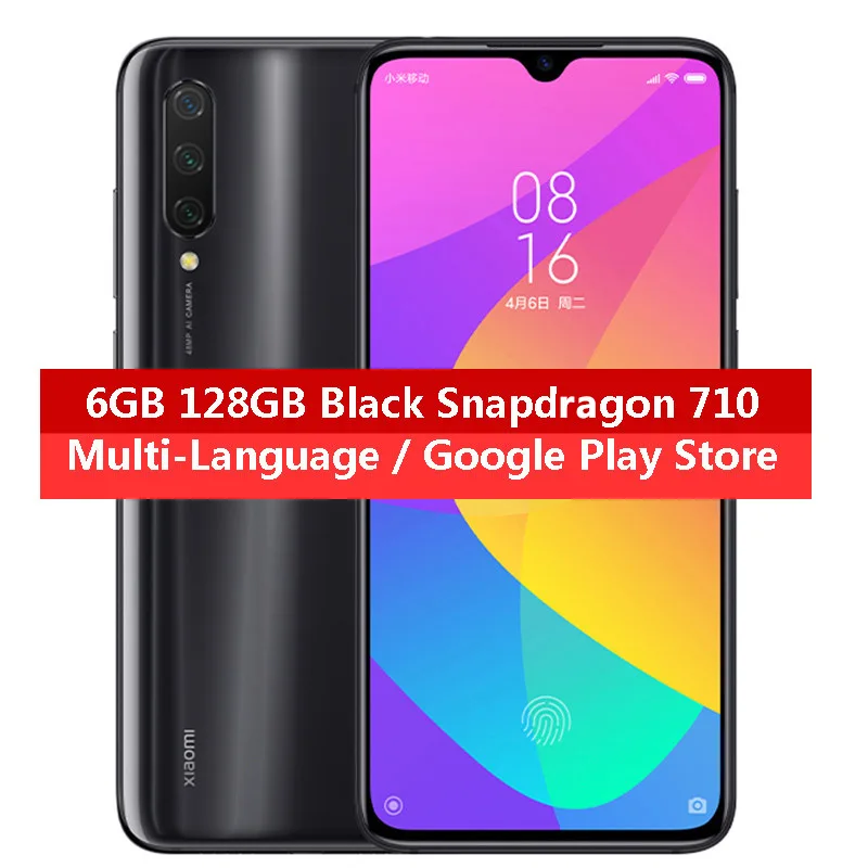 Black 6GB 128GB Новое поступление, Мобильный телефон Xiaomi CC9 Snapdragon 710, четыре ядра, 6 ГБ, 64 ГБ, 6,39 дюймов, AMOLED, 48MP, AI камера, 4030 мА/ч, быстрая зарядка, мобильный телефон - Цвет: Black 6GB 128GB