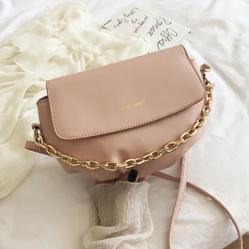 

Net red female bag shoulder solid color fold bag female 2020 summer new fashion wild ins messenger bag