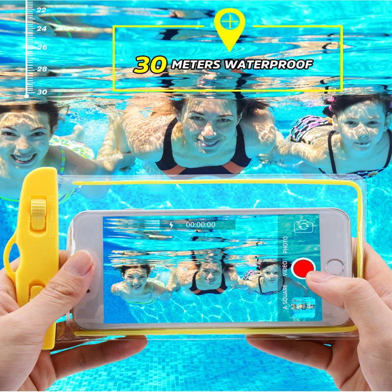 Светящийся водонепроницаемый чехол для телефона iPhone X Xs Max Xr 8 7 samsung S9 ТПУ герметичный подводный сотовый смартфон сухой Чехол