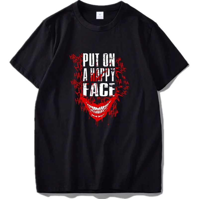 Black2 Joker T shirt Pennywise Why So Serious Cool Digital Print Black Short Sleeved 1005 Cotton Clown T shirt EU Size - Цвет: Black2