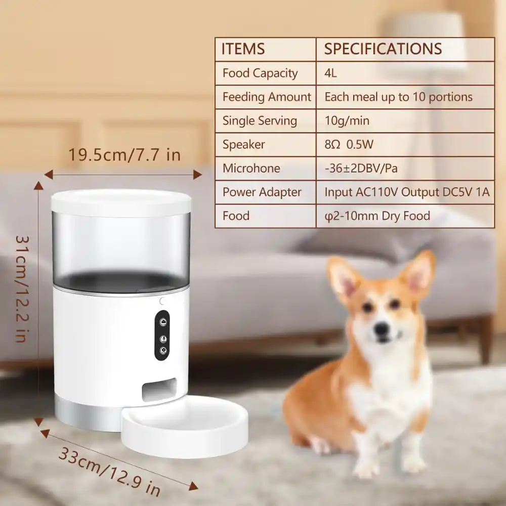 Automatic Cat Pet Feeder Smart Feeder Wi Fi Enabled App For Ios And Android Works With Google Home And Alexa Scheduled Feedi Cat Feeding Watering Supplies Aliexpress