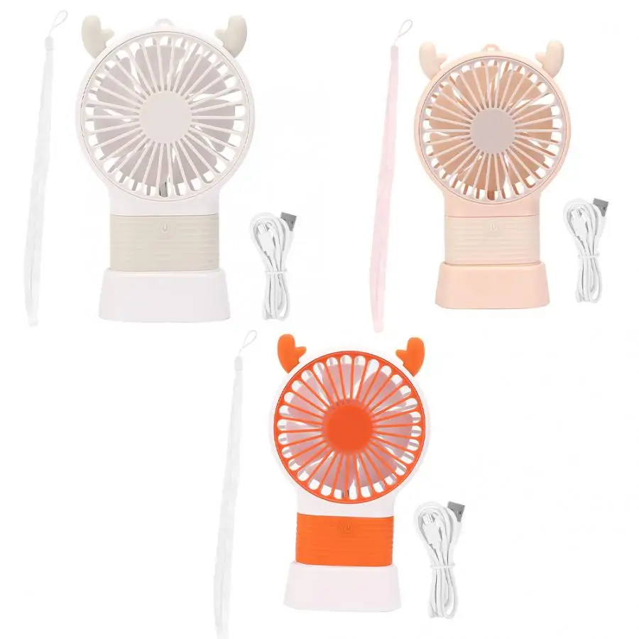 

Handheld Mini Cooler Fan 3 Speeds Adjustable Desktop Portable Electric Air Cooling Fan USB Rechargeable for Summer Traveling