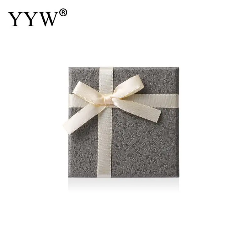 YYW 5 коробок/упаковка квадратное кольцо, ожерелье, серьги, браслет, Свадебная подарочная коробка для ювелирных изделий - Цвет: gray