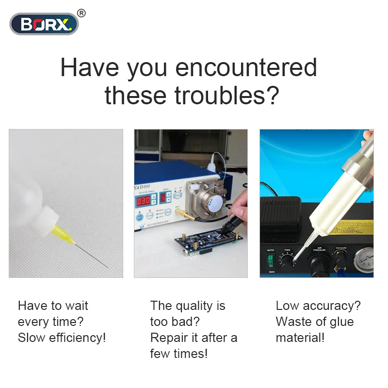 BORX 983A Semi-automatic Glue Dispenser Professional Precise Digital Paste Liquid Controller Tool Foot/Manual Dual Configuration