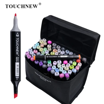 

TOUCHNEW 30/40/60/80/168 Colors Art Markers Set For Draw Manga Double Headed Sketch Marker For Design Supplies Pen For School