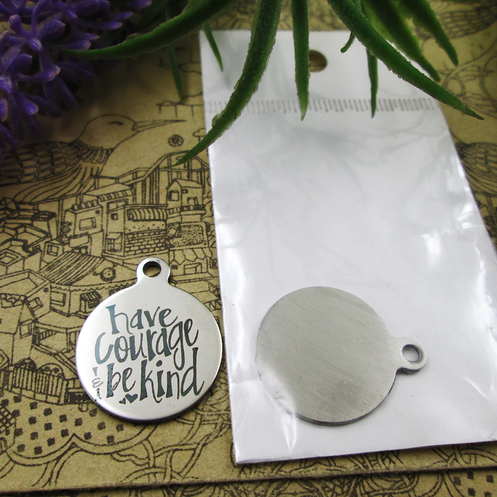 10pcs-"Have Courage& Be Kind"stainless steel charms 5 styles for choosing DIY Charms for necklace bracelet