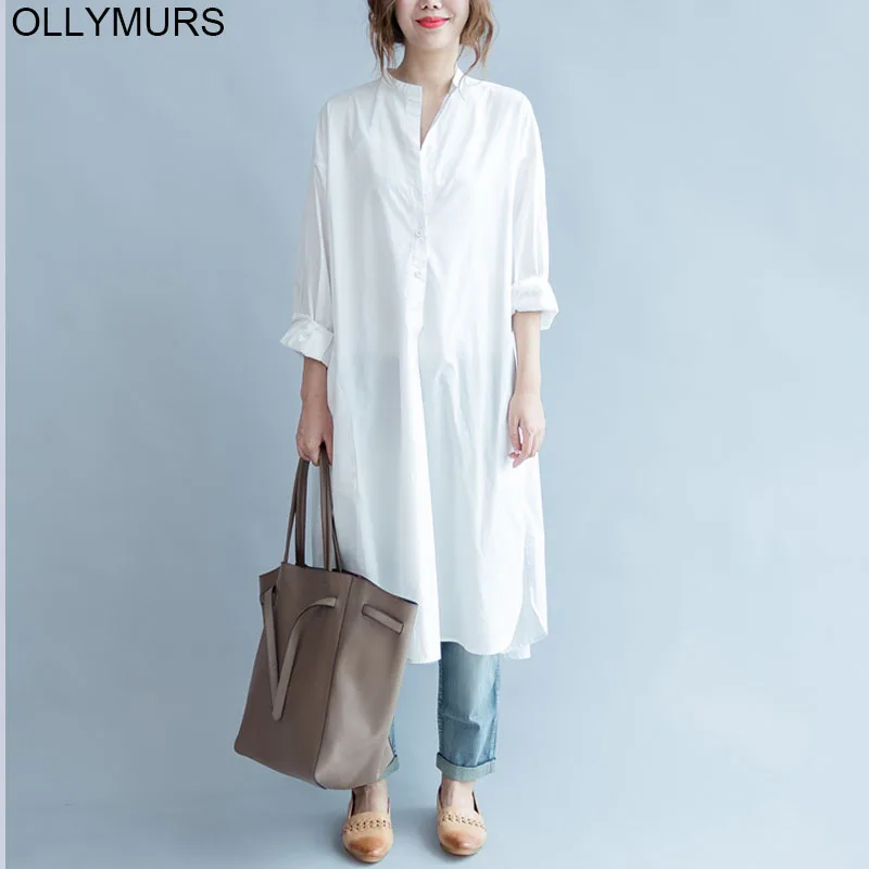 

Brand Big Plus Size Women Korean Fashion Boho Clothing White Shirt DERSS Autumn New Casual Long Blouse Derss Female Blusas 6XL