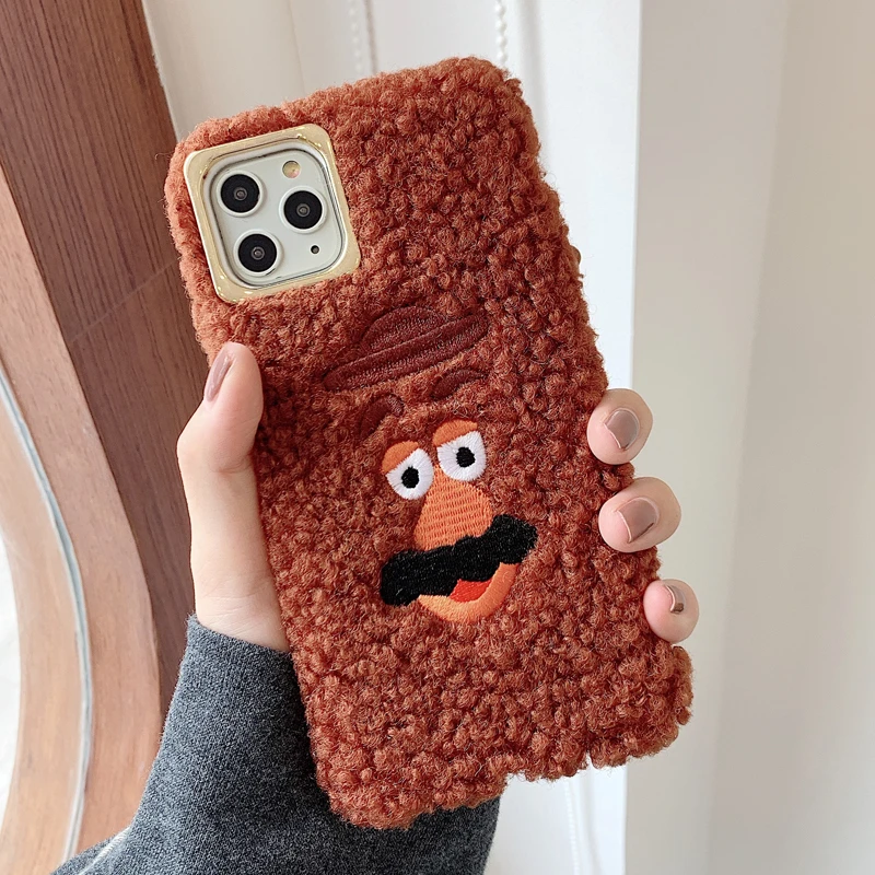 Теплый чехол для huawei P30 P20 pro toy story, Меховой чехол с мультипликационным принтом Duffy Bear, зимний чехол для huawei nova5 nova4 mate30