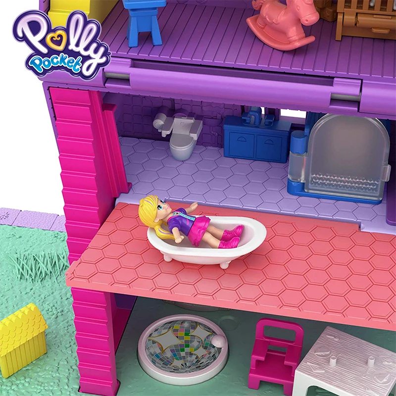 Карманный бренд Polly, детские игрушки, карманный домик с забавной областью с играми, Забавный строительный дом, игрушки GFP42 для девочки, подарок