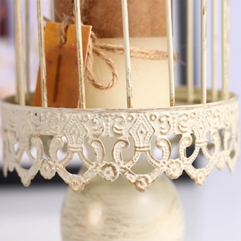 Hollow Hanging Bird Cage Candle Holder Candlesticks Lantern Wedding Decorations Candle Stand Holder Home Table Ornaments Candlel