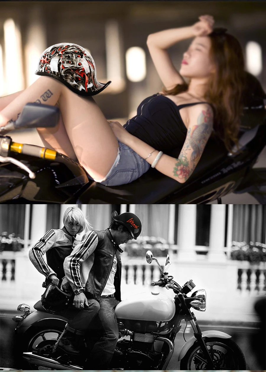 HEROBIKER, новинка, мотоциклетный шлем с открытым лицом, Ретро стиль, половина, мотоциклетный шлем для женщин, гоночный мотоциклетный шлем, шлем для бездорожья, мотоциклетный шлем