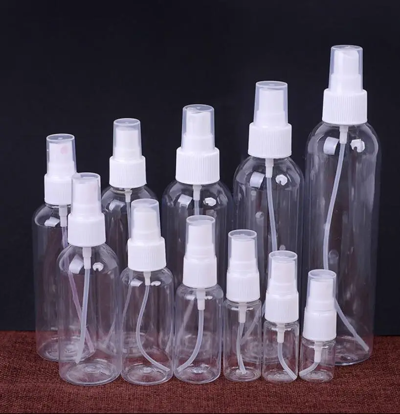 50pcs/lot 5ml-100ml Mini Travel Plastic Empty Bottle Portable Handwashing Transparent Spray Atomizer Refillable Bottles