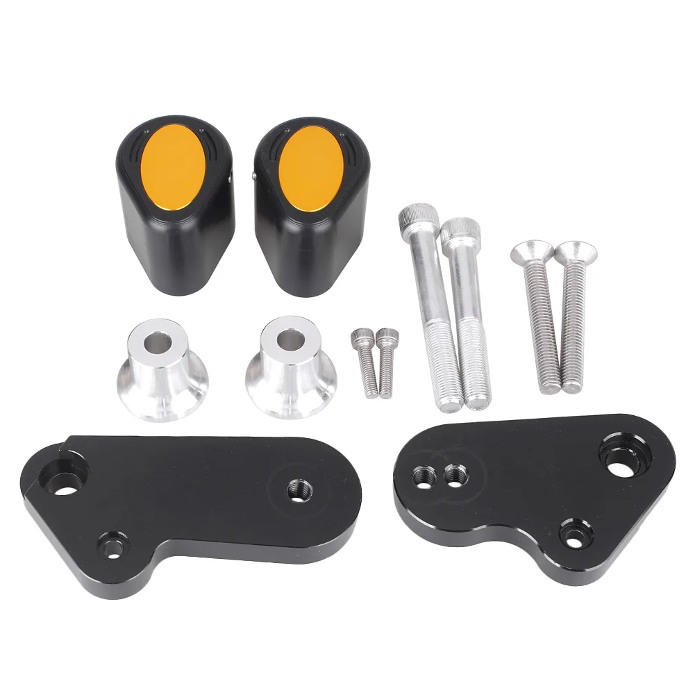 CNC мотоциклетная рама ползунок Краш Pad протектор для Yamaha YZF R1 2009 2010 2001 YZF-R1 алюминий ABS пластик - Цвет: Золотой