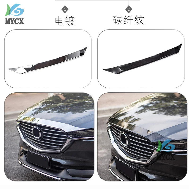Подходит для Mazda CX8 CX-8 CX 8 хромированная решетка из АБС-пластика решетка капота двигателя наклейка крышка отделка молдинг автомобиля Стайлинг 2 цвета