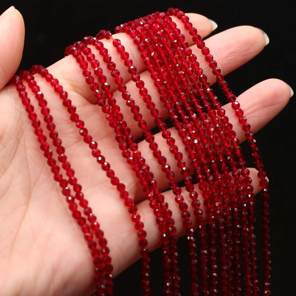 Red Crystal Beads Plated Half Wine Red Faceted Glass Beads Loose Beads For  Diy Bracelet Necklace Jewelry Accessories - Temu Spain