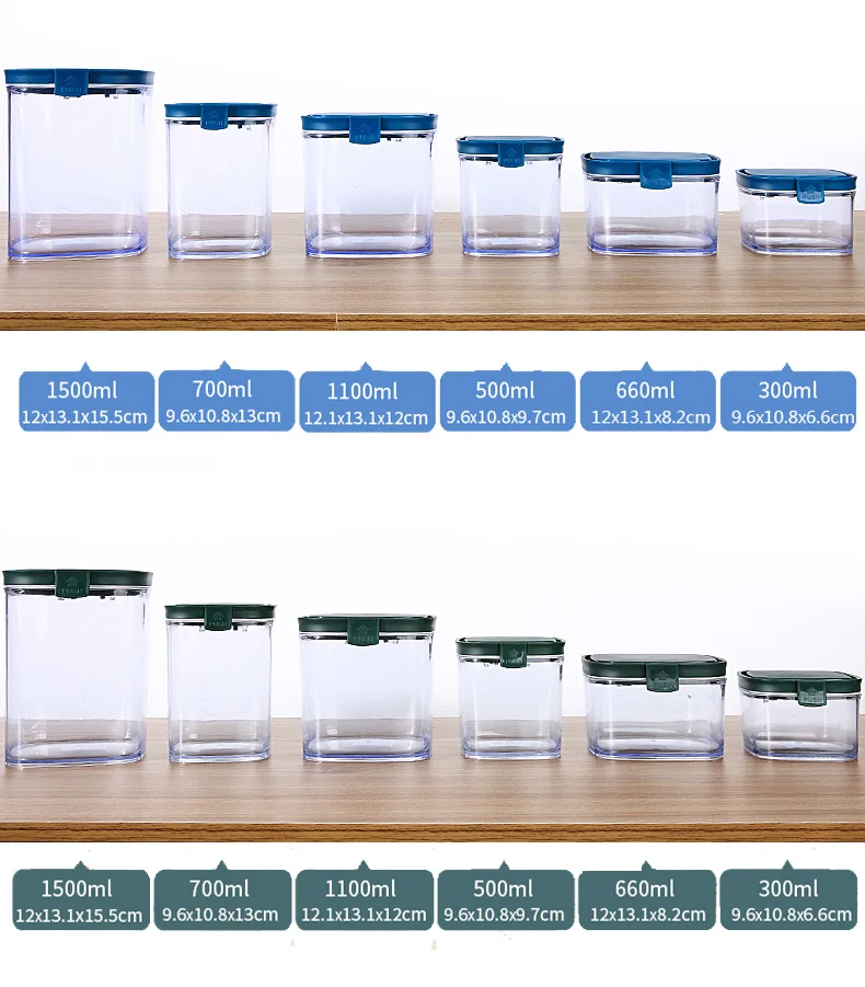 1Pcs Sealed moisture-proof kitchen storage tank plastic transparent tea cans milk powder snacks pasta biscuits home storage tank