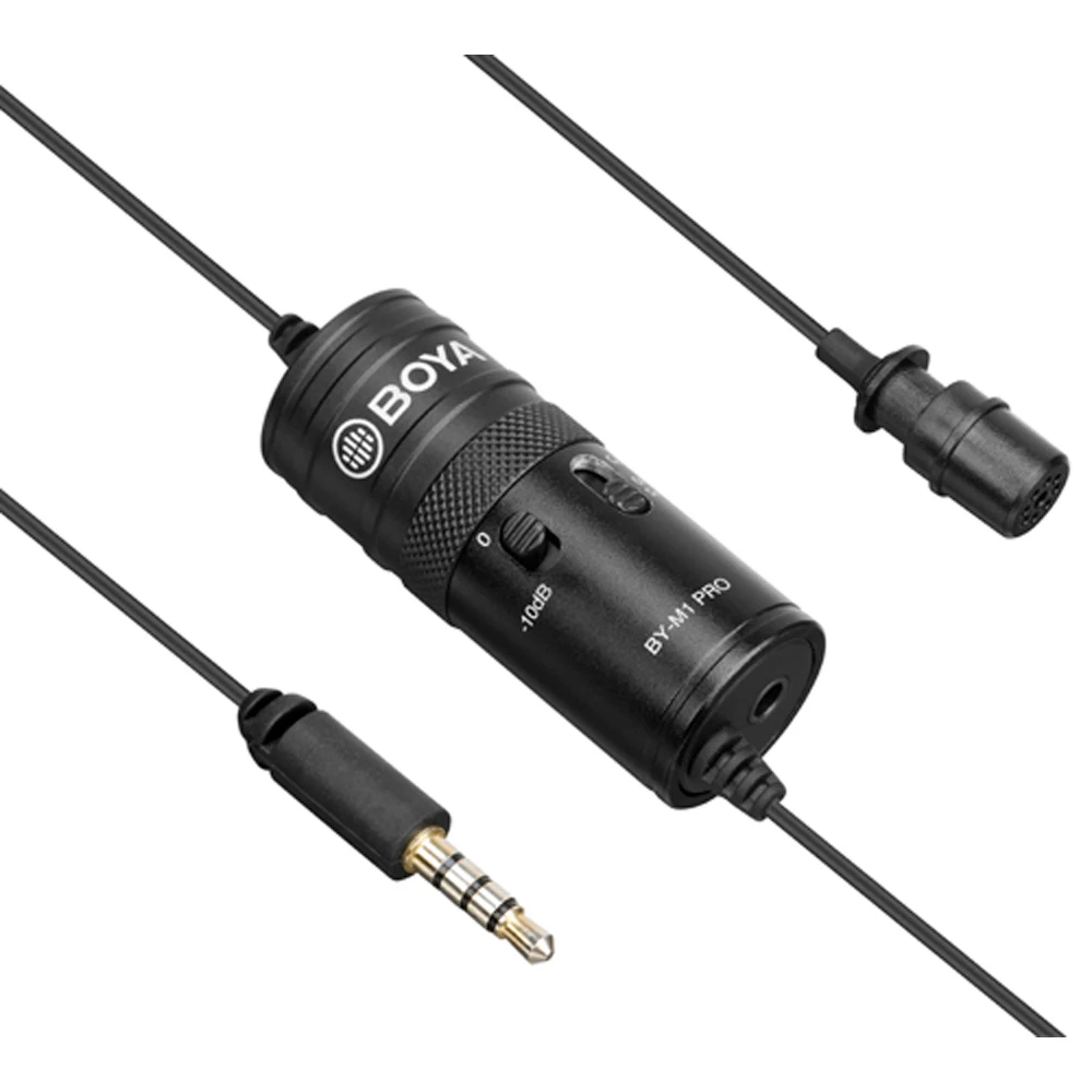 BOYA BY-M1 Pro петличный микрофон-10 дБ переключатель для iPhone Android смартфон Canon Nikon DSLR камера аудио рекордер ПК микрофон