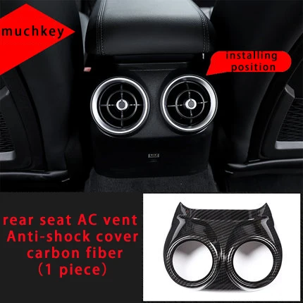 

For Alfa Remeo stelvio carbon fiber rear seat AC vent Anti-shock cover molding trim 1pc
