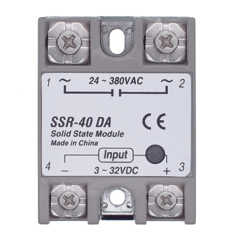 5PCS 24V-380V SSR-40DA 40A 3-32V DC-AC Solid State Relay BOARD for Arduino 