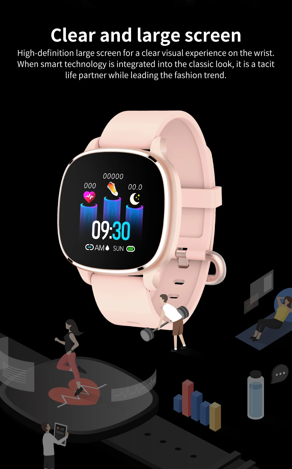 B19 Смарт часы водонепроницаемые спортивные часы для iphone Android телефон Smartwatch монитор сердечного ритма функции кровяного давления