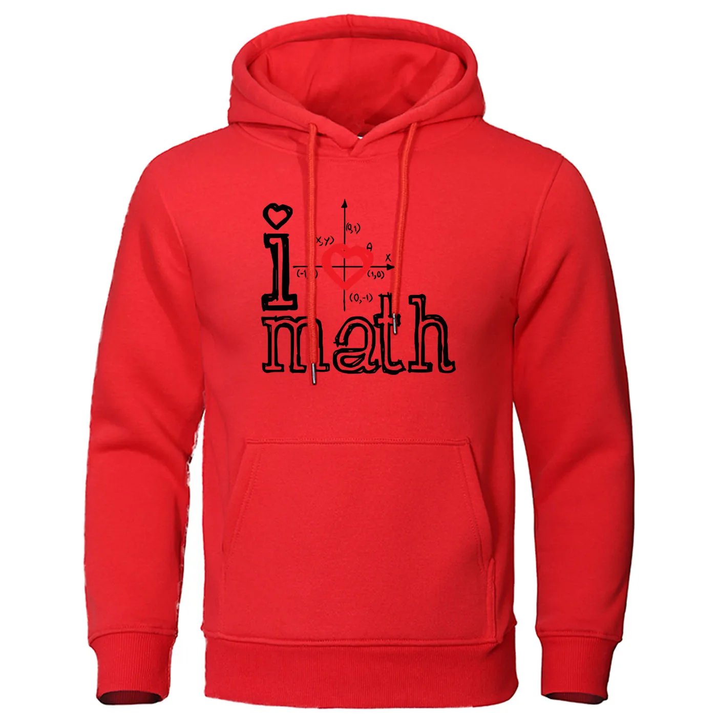 Толстовка с надписью I Love Math, свободная брендовая одежда, креативные математические толстовки с капюшоном, пуловер с принтом логотипа, осенняя теплая толстовка, Мужская Уличная одежда - Цвет: red 6-1