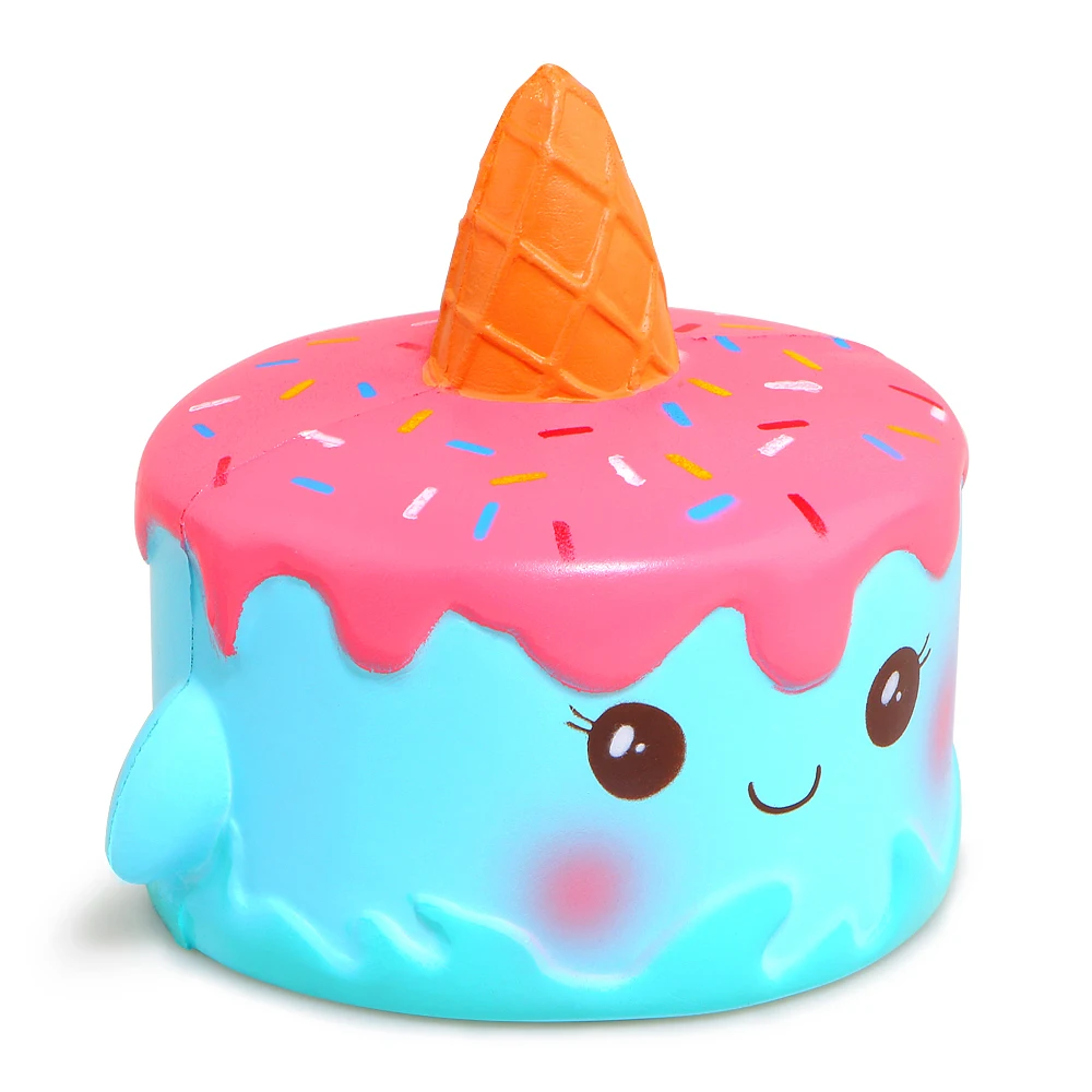 Kawaii Unicorn Blue Cake Squishy Slow Rising Squeeze Toys Soft squishy Slow Rising Cream Scented Stress 2