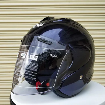 

Motorcycle Helmet Half Face ABS Motorbike Helmet Electric Safety Single Len Blue Helmet Casque for Women/Men Casco