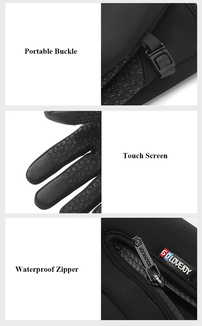 1 пара новых зимних велосипедных перчаток ветрозащитные водонепроницаемые теплые спортивные перчатки износостойкие перчатки для катания на лыжах с сенсорным экраном