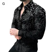 Chemise imprimée à simple boutonnage pour hommes, haut à col rabattu ample pour l'automne et l'hiver pour les rencontres