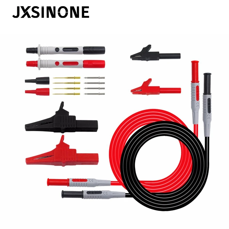 

Автомобильные испытательные выводы JXSINONE P1600A для мультиметра, Универсальный мультиметр, тестовый зонд, зажим типа крокодил
