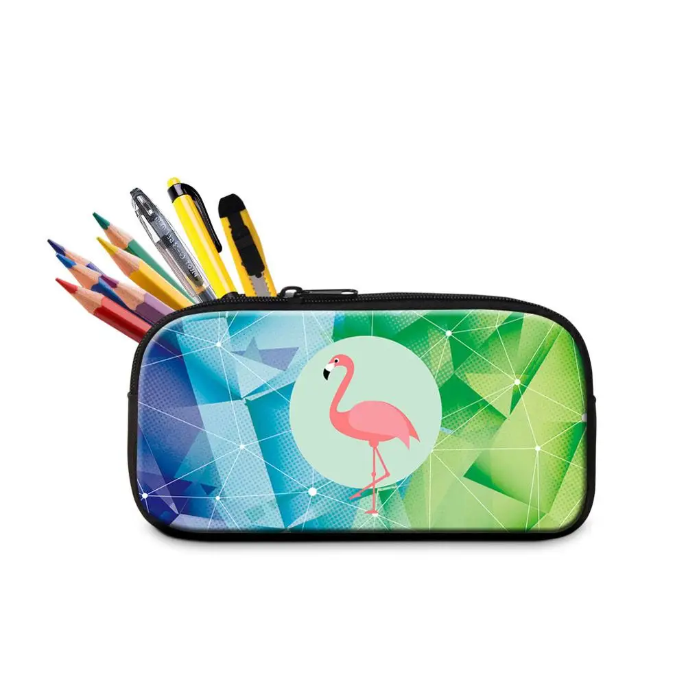 Pencil Case23 Чехол-карандаш для мальчиков и девочек с изображением попугая фламинго, детский портативный чехол-ручка на молнии для школы, Женский офисный косметический чехол для путешествий - Цвет: Pencil Case23