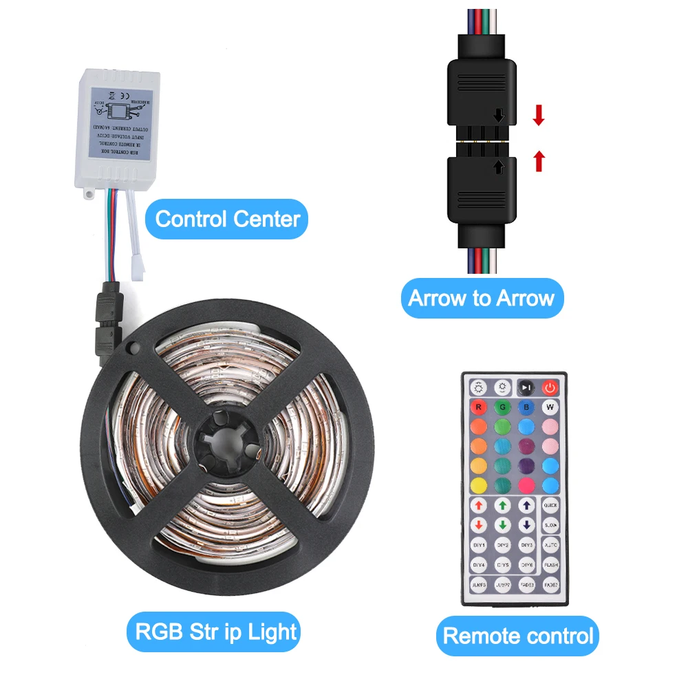 Светодиодная лента водонепроницаемая 5/10/15/20 м Wi Fi SMD 3528 DC12V RGB с дистанционным
