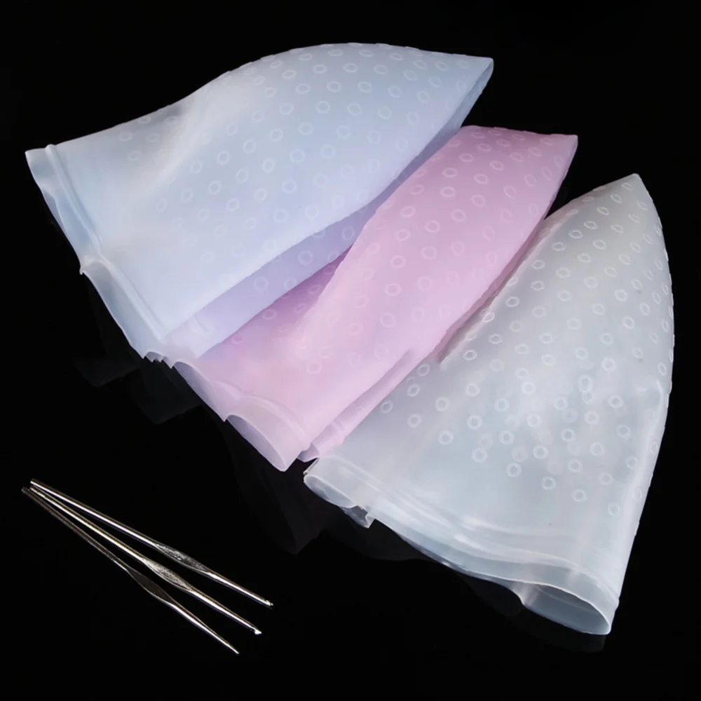

1pc Dye Caps with Hooks Elastic Highlight Hat Dyeing Hat Coloring Caps Salon Tools for Adults