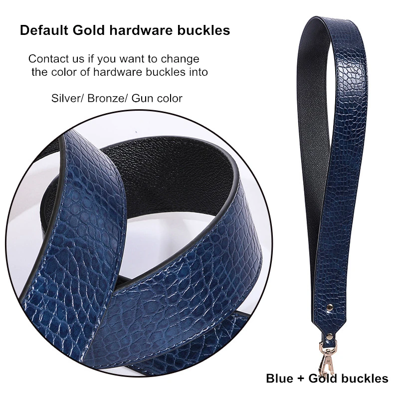 Blue -Gold buckles Модные ремни для сумок Аллигатор Широкий ремень через плечо Женская ручка сумки на плечо крокодиловые ремни ремень аксессуары Pasek Do Torebki - Цвет: Blue -Gold buckles