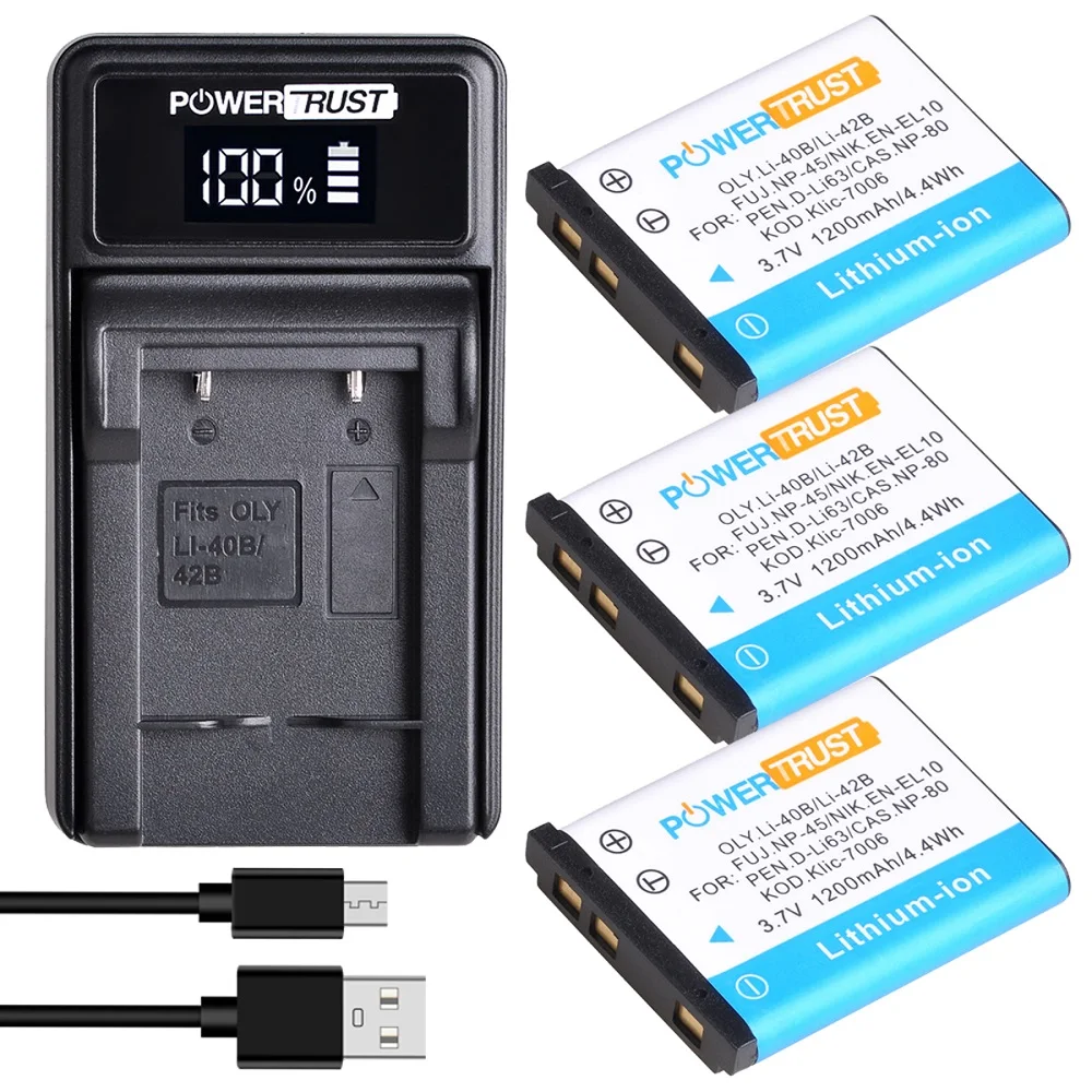 Akku + Ladegerät Set Für NIKON Coolpix S200, S210, S3000, S4000, S500, S600, S700 U.a. – Inkl. 500mAh Li-ion Akku EN-EL10