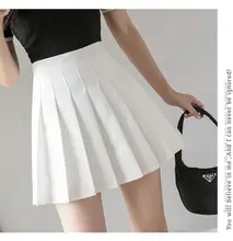 Sexy women short skirt cute female pleated skirt spring and autumn high waist solid color mini skirt summer female skirt