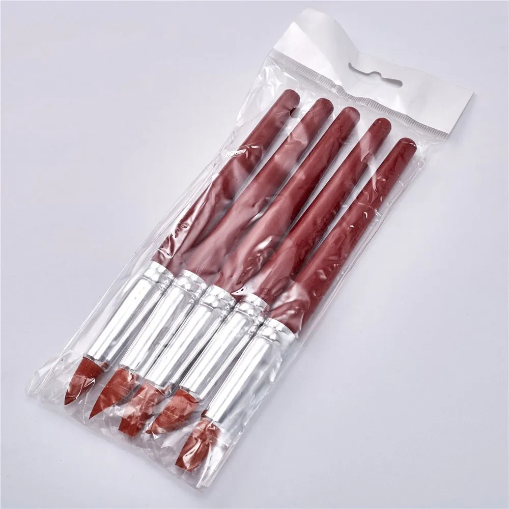 

5pcs Large Rubber Pen Rubber Tip Paint Brushes Clay Tools for Sculpture Pottery Color Shaping Blending Drawing Modeling Hot
