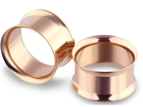 rose gold JUNLOWPY штанги для уха Туннели Вилки Нержавеющая сталь Плоть Серьги-туннели носилки набор для пирсинга, ювелирное изделие для тела, 5-16 мм 100/200 шт - Окраска металла: rose gold