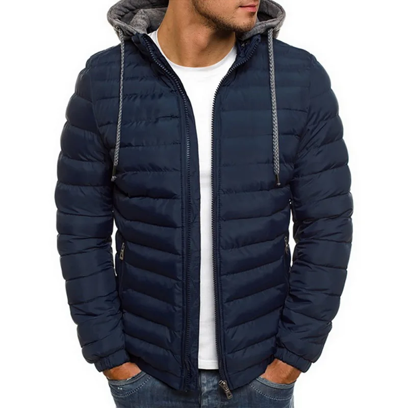 Seller Lightweight Warm Winter Jacket Men Parkas Men's Winter Jacket Solid Zipper Pocket Trench Cotton Hoody Parkas Male 2019 Clothing