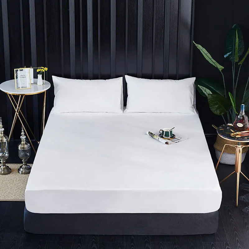 Solid Color Waterproof Mattress Pad Baby Urine Sanding Hotel Mattress Cover Protector Topper Anti mites Bugs