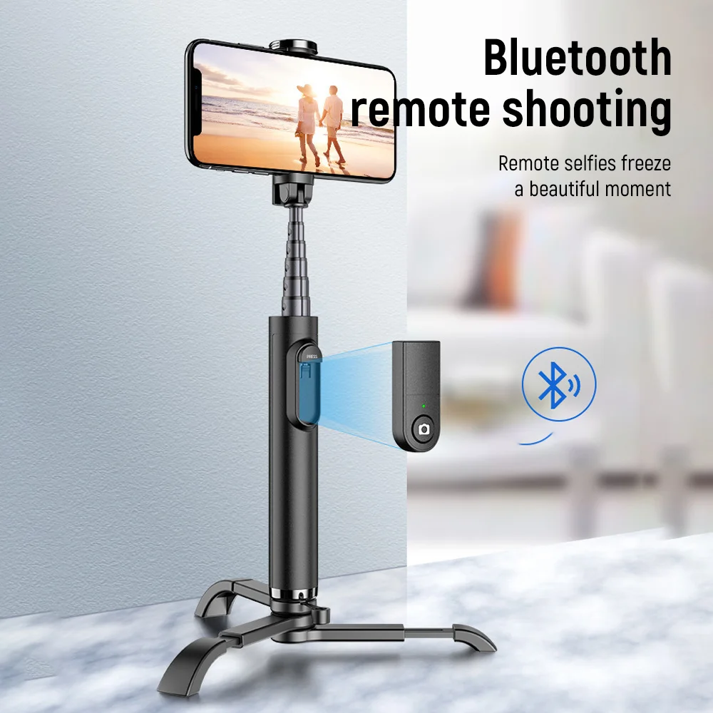 

3 in 1 wireless bluetooth selfie stick suitable for mobile phone holder with tripod and foldable handheld monopod shutter New