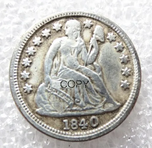 США набор(1838-1881) PS 50 шт. Liberty сидя Dime Посеребренная копия монеты