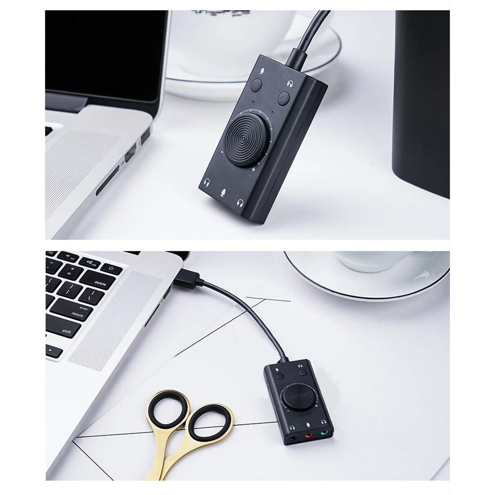 ORICO Портативный USB внешняя звуковая карта Микрофон Наушники 2-в-1 3-Порты и разъёмы Выход ноутбук ПК компьютер адаптер