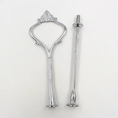 Silver 2layers Новая фурнитура, тарелка для торта, подставка, декор на свадьбу, день рождения, 2/3 ярусов, кекс, дессер, без тарелки, просто тарелка, подставка - Цвет: Silver 2layers